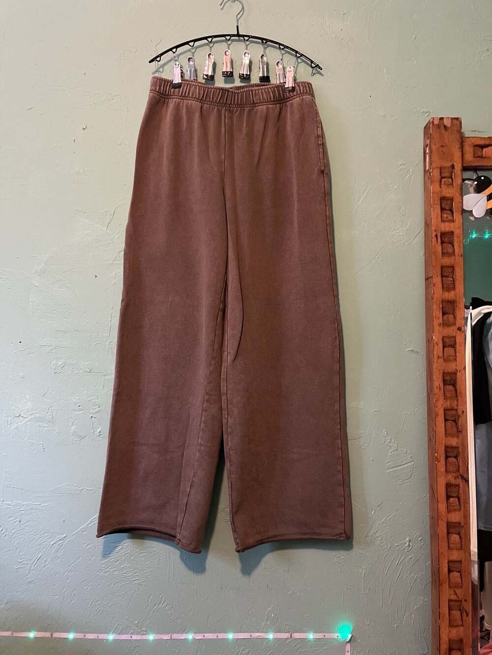 Gap Wide Leg Sweatpants Size S Brown Drawstring Fleece